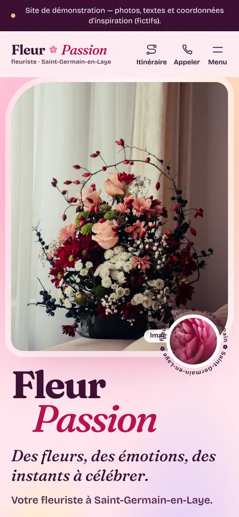 Site de Fleur Passion sur mobile